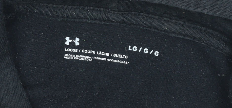 Under Armour Men’s Black Pullover Hoodie L Loose Fit Gym