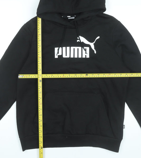 Puma Womens Black Pullover Hoodie Sweatshirt Size L Logo