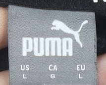 Puma Womens Black Pullover Hoodie L Cotton Blend Logo Sportswear