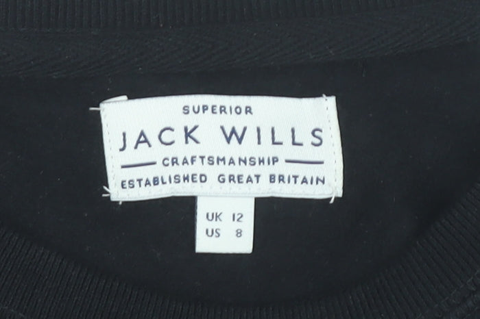 Jack Wills Women’s Black Sweatshirt UK 12 Pullover Crew Neck