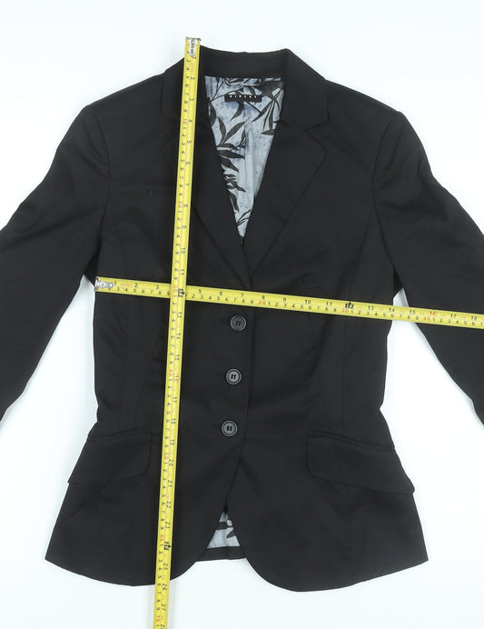 Sisley Women’s Black Size 12 Tailored Blazer Jacket Single-Breasted