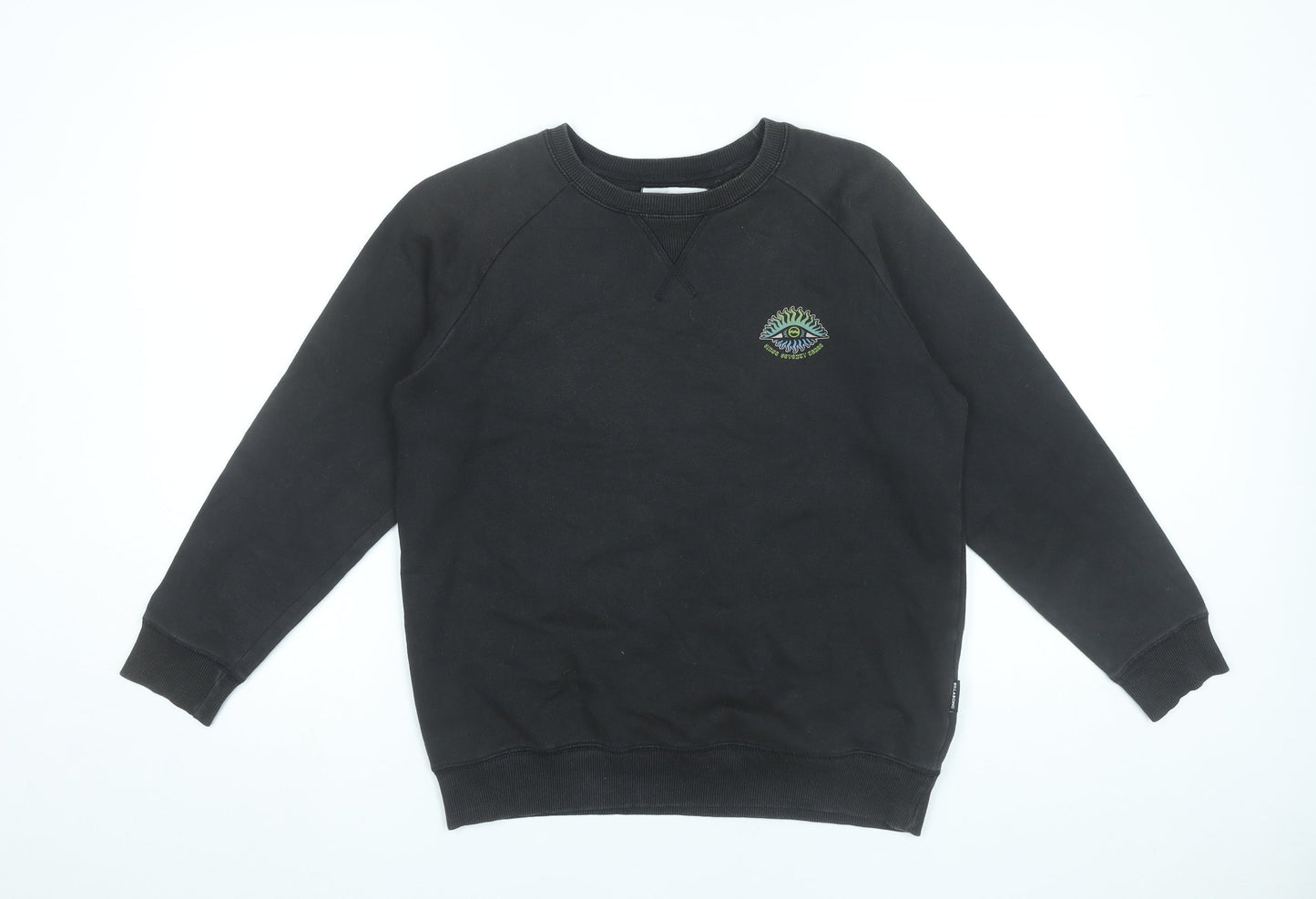 Billabong Teens Black Pullover Sweatshirt Size 14 Logo Graphic