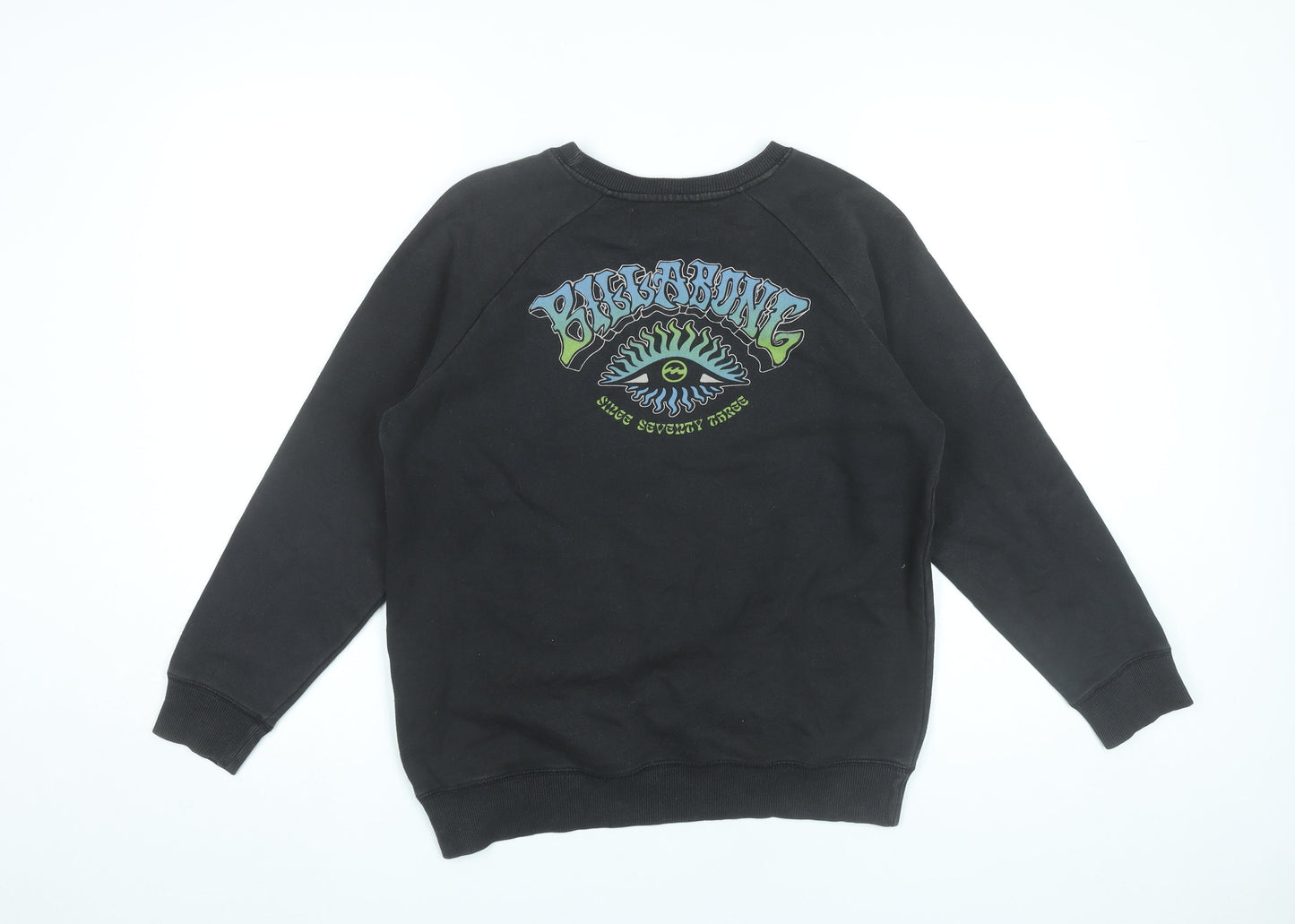 Billabong Teens Black Pullover Sweatshirt Size 14 Logo Graphic
