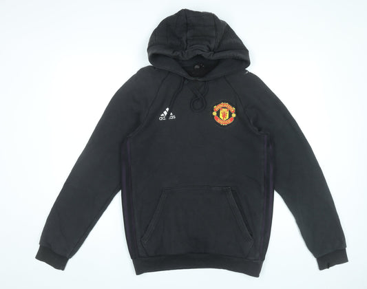 Adidas Men’s Black Manchester United Pullover Hoodie Small Regular Fit