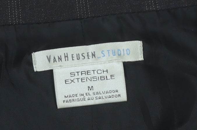 Van Heusen Women Brown Checked Sleeveless Blazer Vest M Workwear