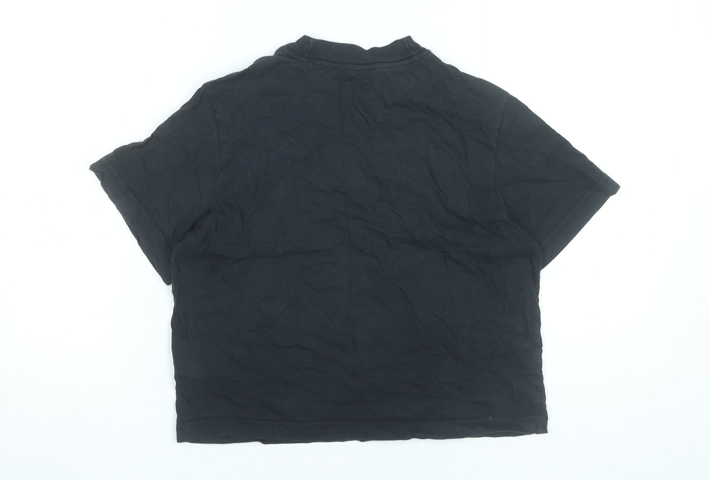 Nike Girls Black Cotton T-Shirt Loose Fit Short Sleeve Size 146 Logo