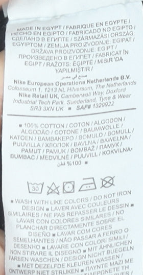 Nike Girls Black Cotton T-Shirt Loose Fit Short Sleeve Size 146 Logo