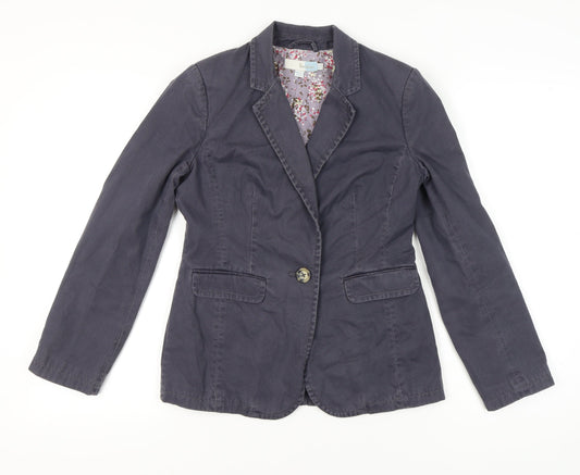 Boden Women's Blue Cotton Blazer Jacket Size 8 UK Smart Casual