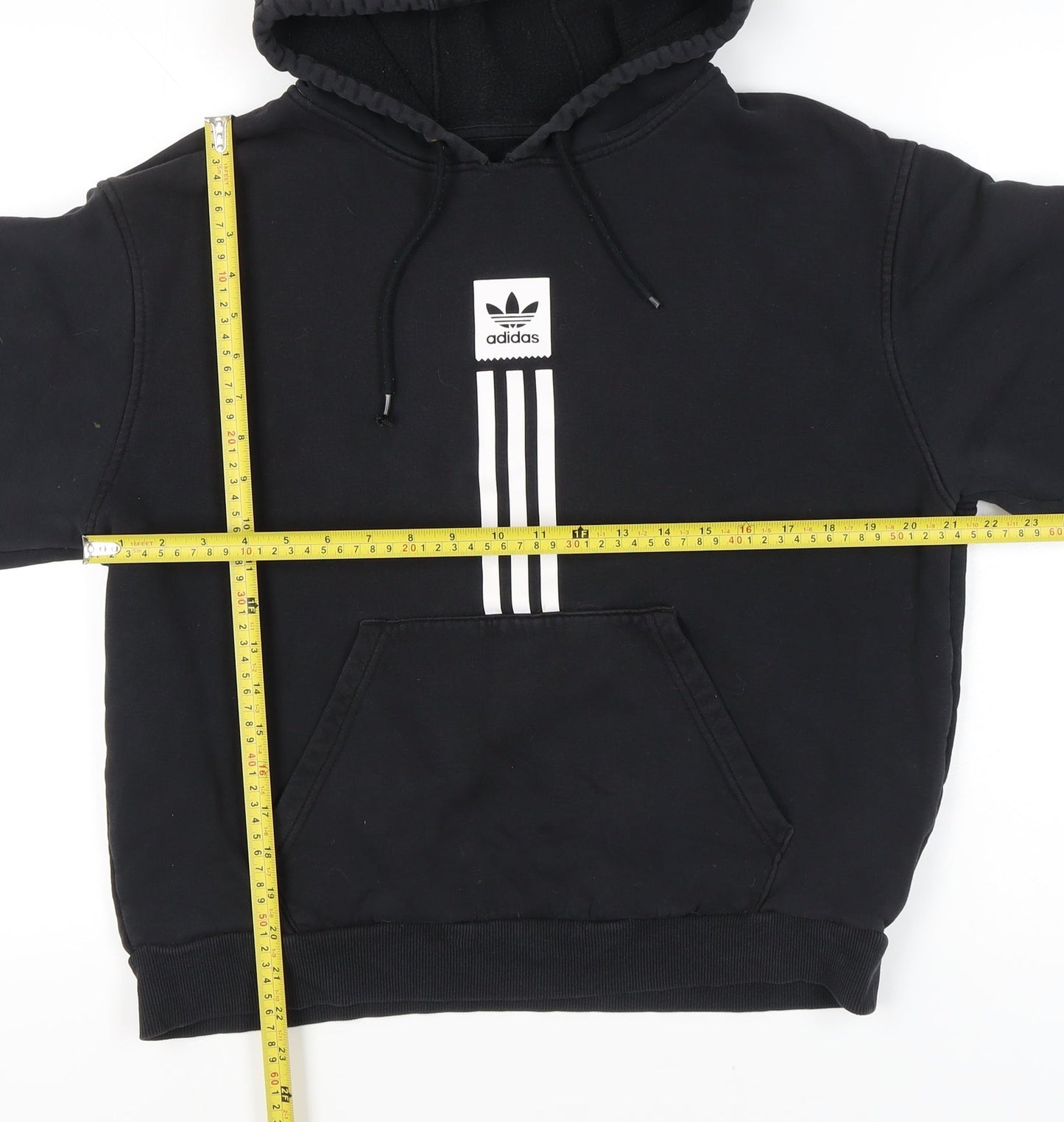 Adidas Unisex Black Pullover Hoodie Medium Logo Sportswear