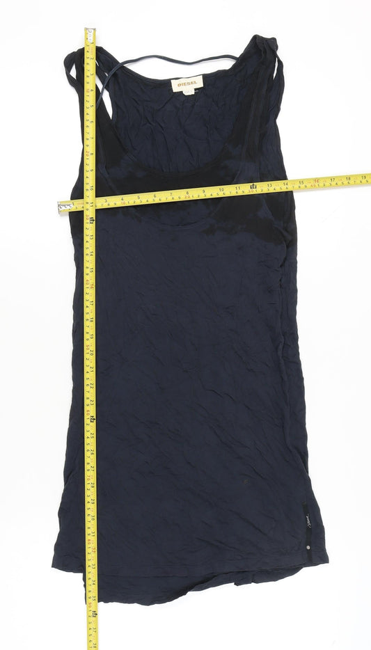 Diesel Womens Blue Size 8 Tank Dress Sleeveless Scoop Neck Short