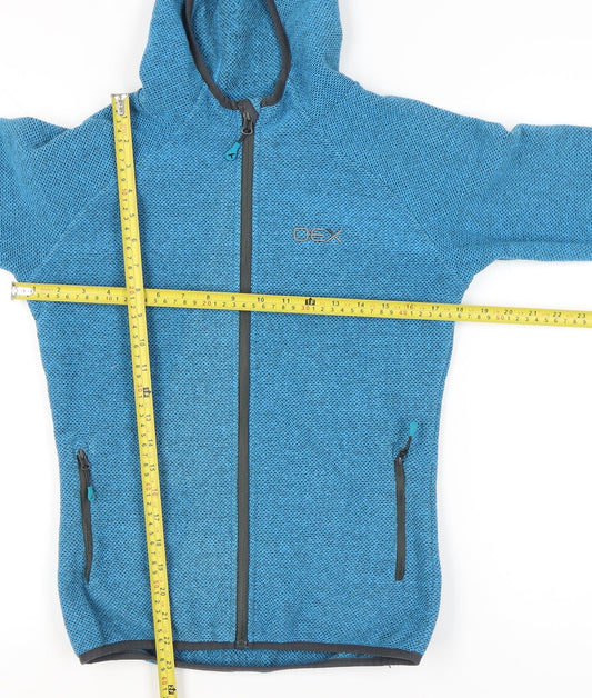OEX Womens Blue Full Zip Hoodie UK 8 Polyester Spandex Outdoor