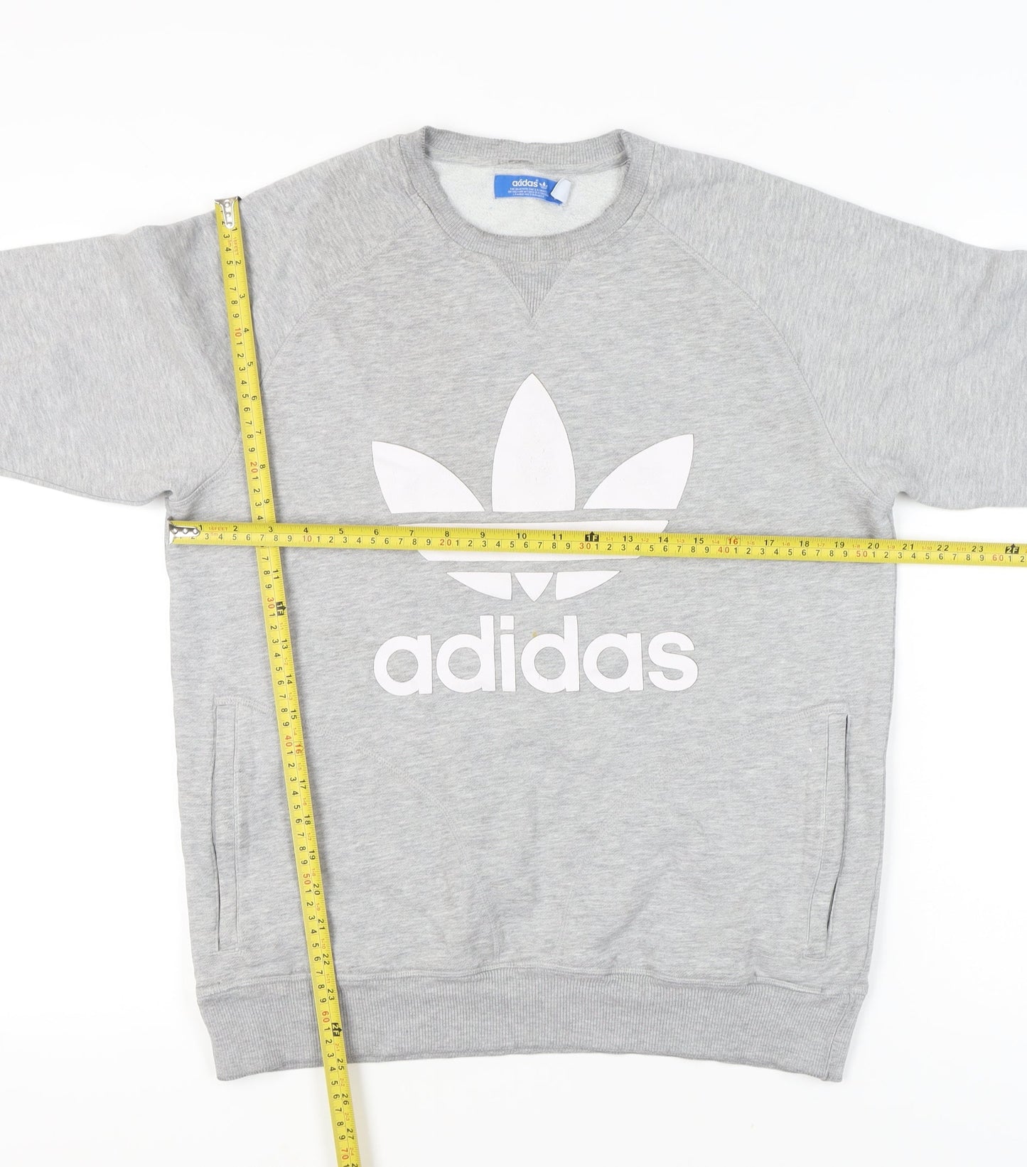 Adidas Womens Grey Sweatshirt Medium Pullover Logo Crew Neck