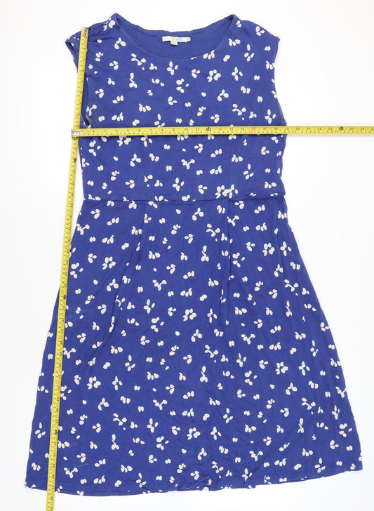 Boden Women Blue Floral A-Line Knee Length Dress Size 10