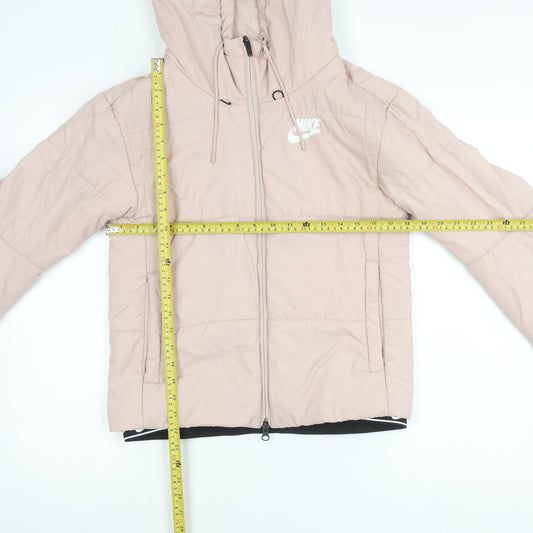 Nike Women’s Pink XS Puffer Jacket Hooded Insulated Full Zip