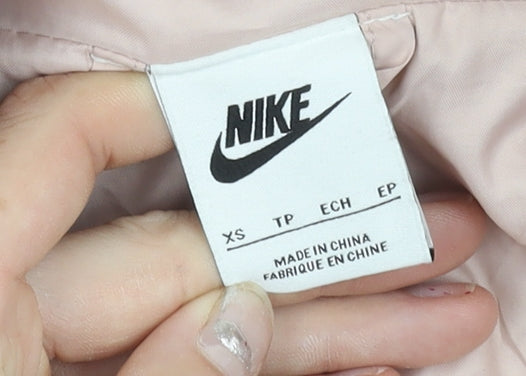 Nike Women’s Pink XS Puffer Jacket Hooded Insulated Full Zip