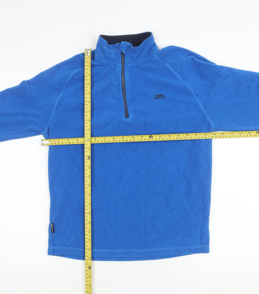 Trespass Boys Blue Fleece 1/4 Zip Sweatshirt M Regular Fit Outdoor Wear