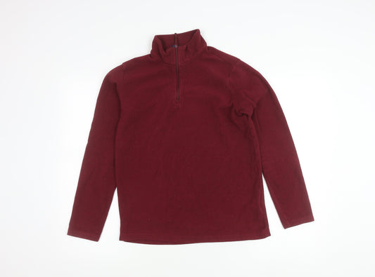 Mountain Warehouse Womens Red Fleece Pullover Sweatshirt Size S 1/4 Zip