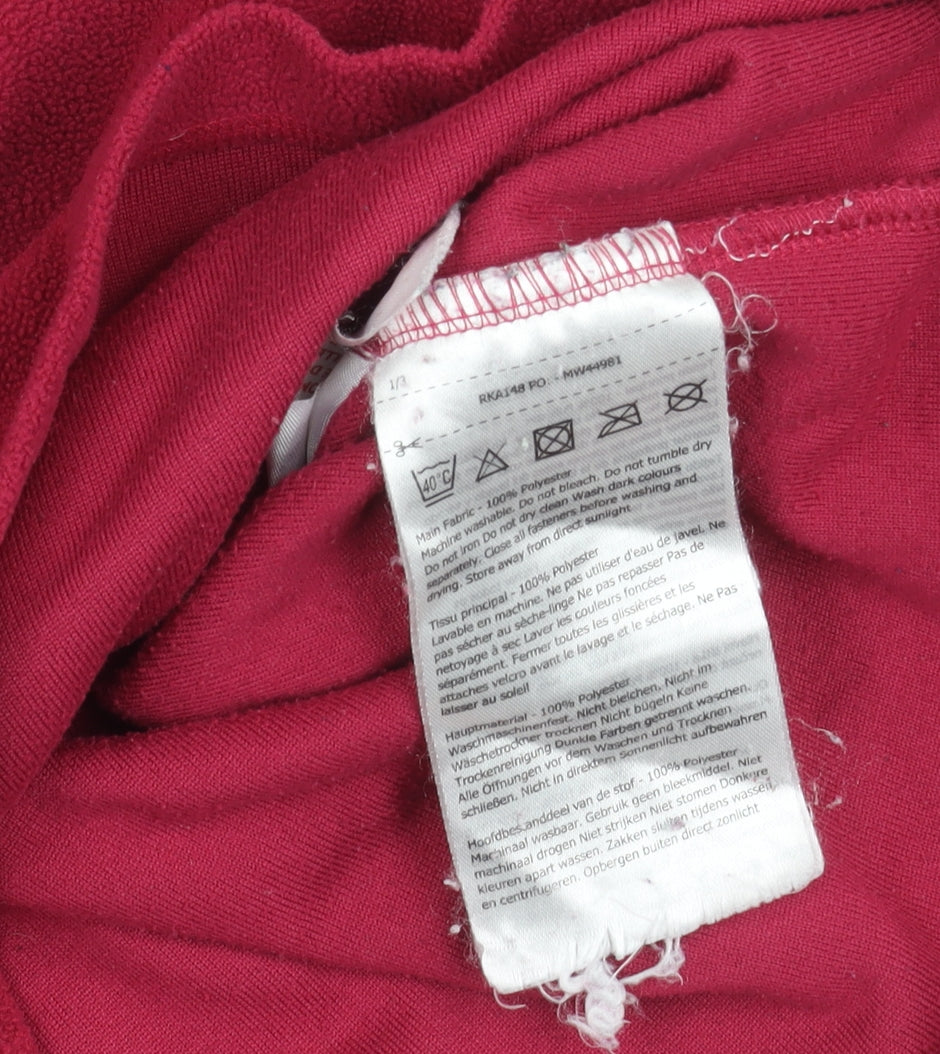 Regatta Girls Red Fleece 1/4 Zip Sweatshirt 9-10 Years Outdoor Pullover