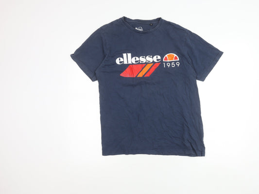 Ellesse Men's Blue Graphic Logo Regular Fit T-Shirt Size M