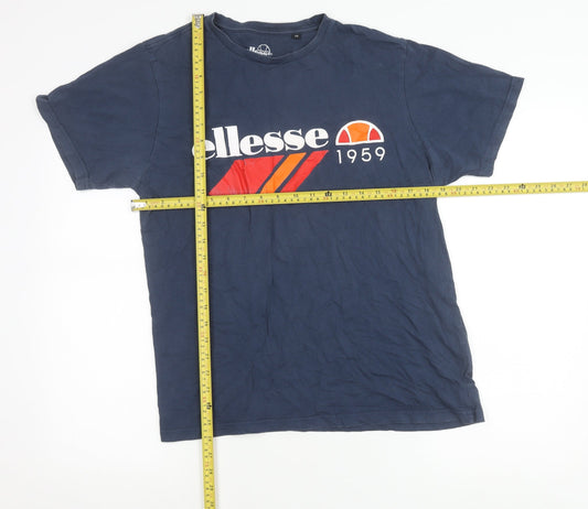 Ellesse Men's Blue Graphic Logo Regular Fit T-Shirt Size M
