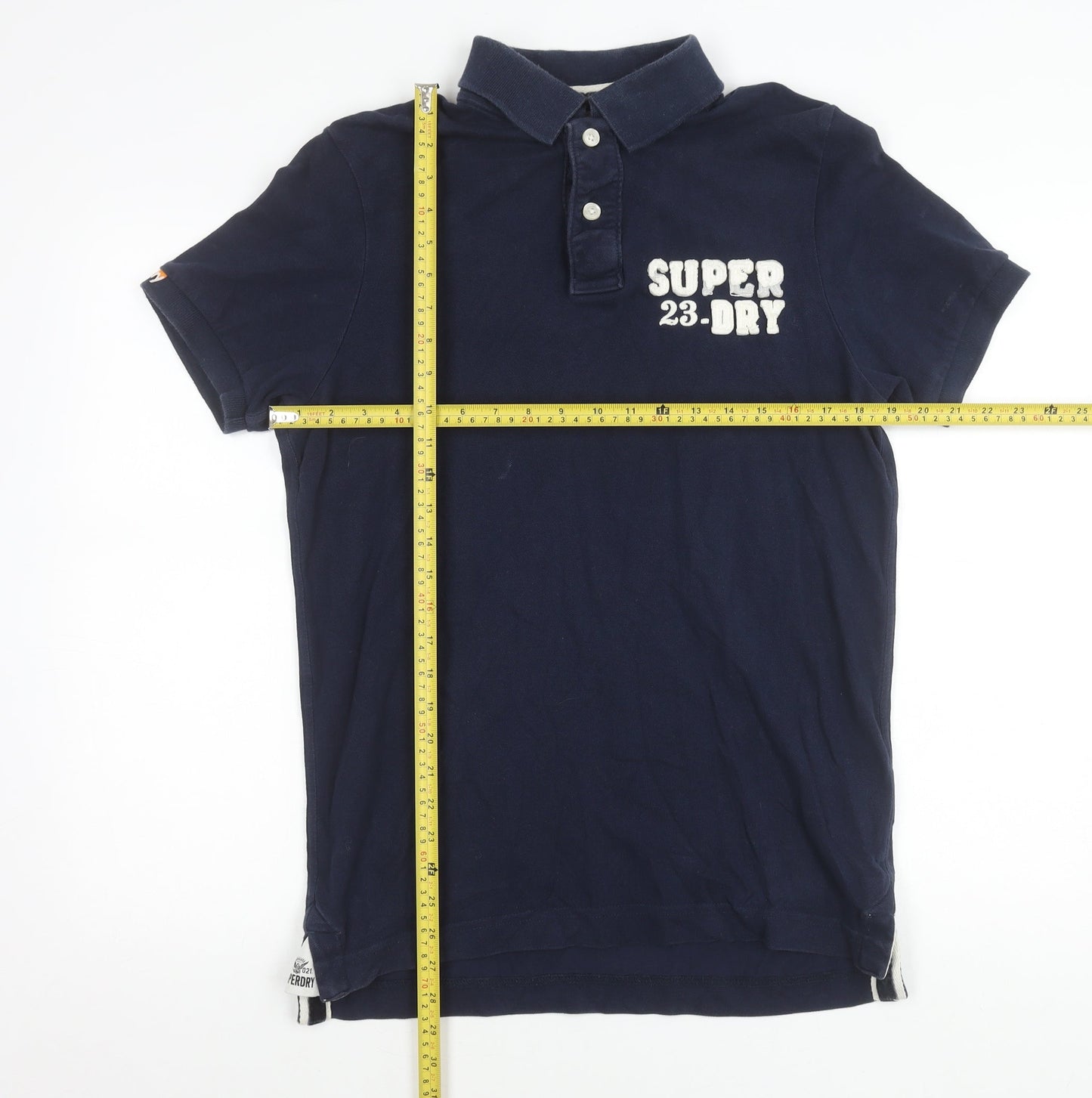 Superdry Men’s Blue Polo Shirt Size L Cotton Short Sleeve