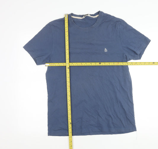 Penguin by Munsingwear Men's Blue M Crew Neck Cotton T-Shirt