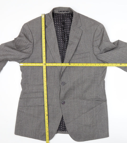 Skopes Men's Grey Check Wool Blazer 40R Slim Fit Jacket
