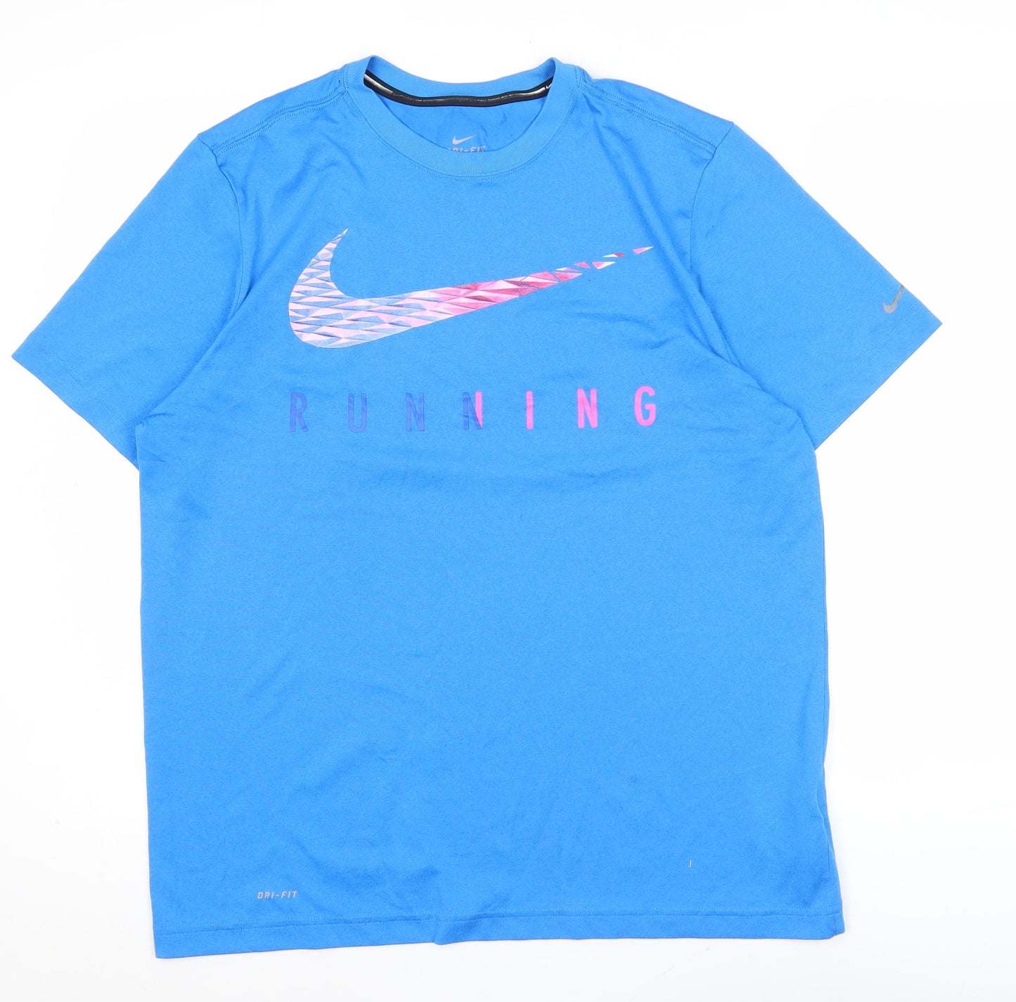 Nike Men Blue Running Dri-FIT Graphic T-Shirt Size L