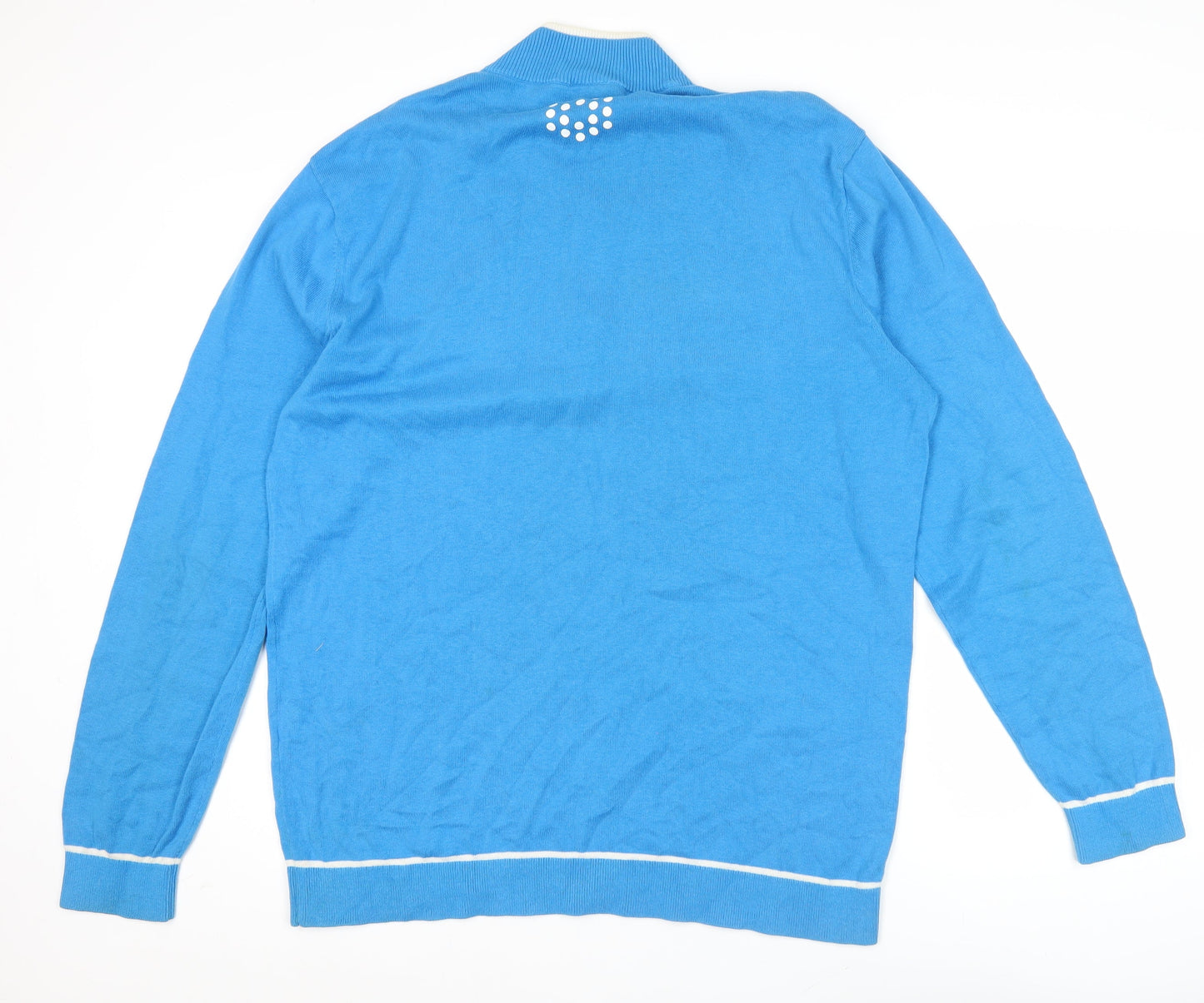 Puma Men’s Blue XL 1/2 Zip Mock Neck Golf Jumper Knit Long Sleeve