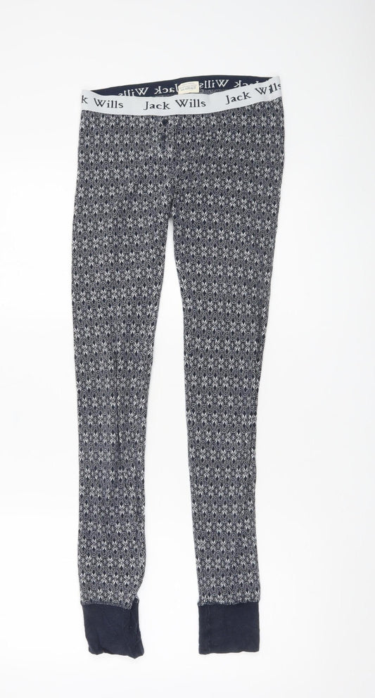 Jack Wills Womens Blue Geometric Pyjama Pants UK 10