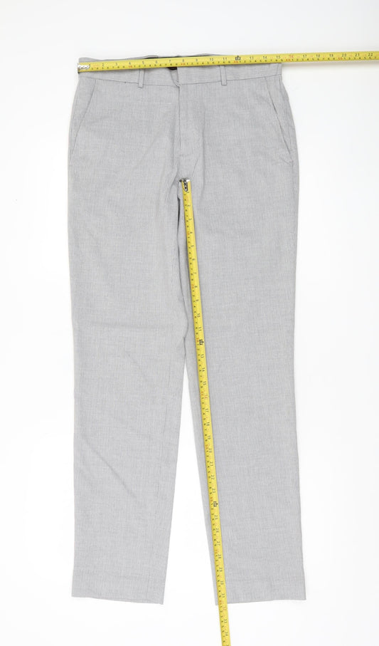 Burton Menswear Men’s Grey Slim Fit Dress Trousers 30R