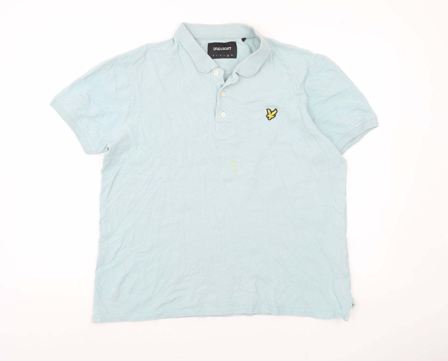 Lyle & Scott Mens Blue Cotton Polo Shirt XL Short Sleeve Classic Fit