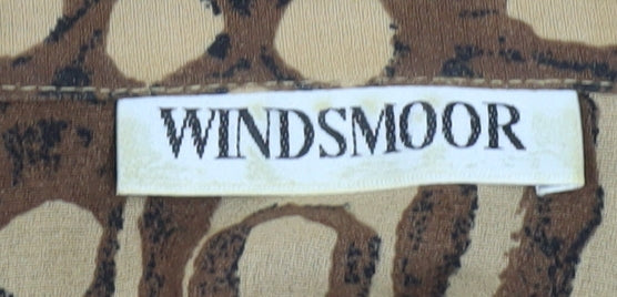 Windsmoor Women’s Brown Animal Print Blouse Size 14 Tunic Style