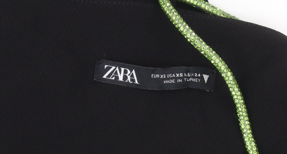 Zara Women’s Black XS Asymmetric Strap One Shoulder Party Dress