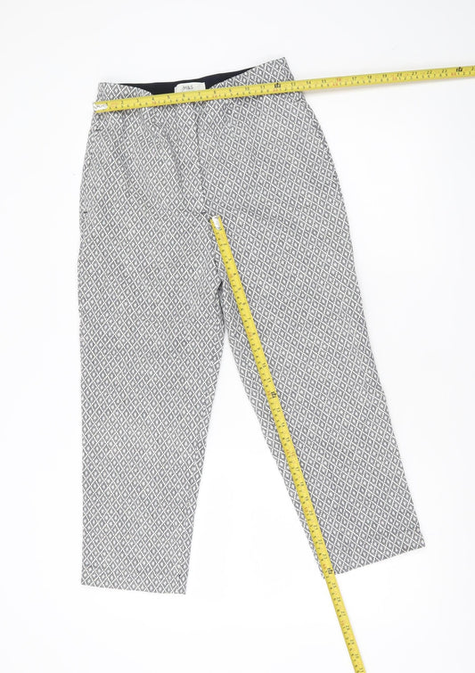 Marks and Spencer Womens Multicoloured Geometric Slim Chino Trousers Size 8