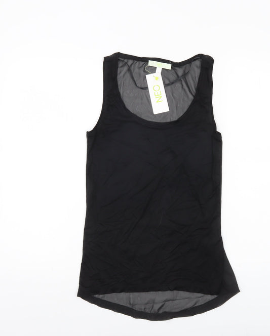 Adidas Womens Black 2XS Sleeveless Tank Top Lightweight Viscose