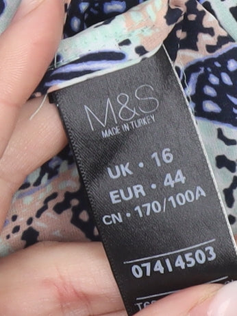 Marks and Spencer Womens Butterfly Print Blouse UK 16 Polyester