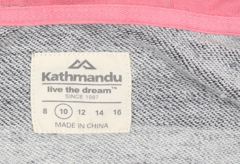 Kathmandu Womens Grey Black Striped Full Zip Hoodie Size 10