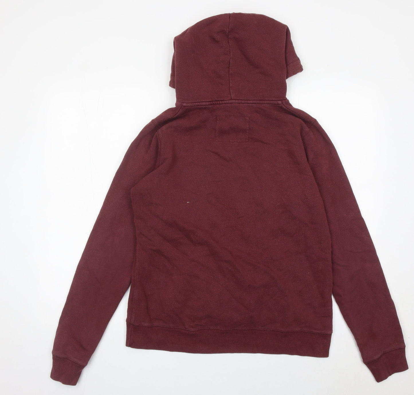 Jack Wills Womens Burgundy Hoodie UK 14 Cotton Blend Pullover