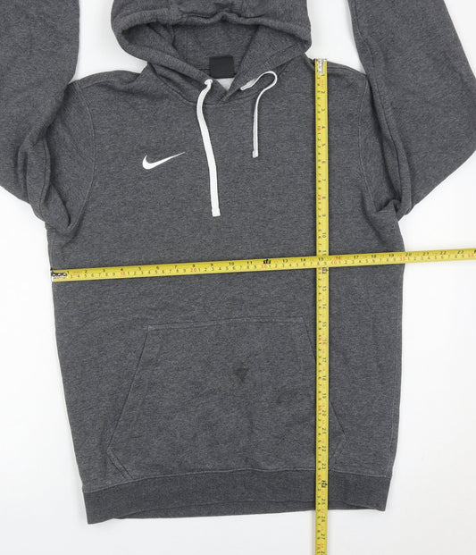 Nike Men’s Grey Pullover Hoodie Small Regular Fit Logo Sportswear