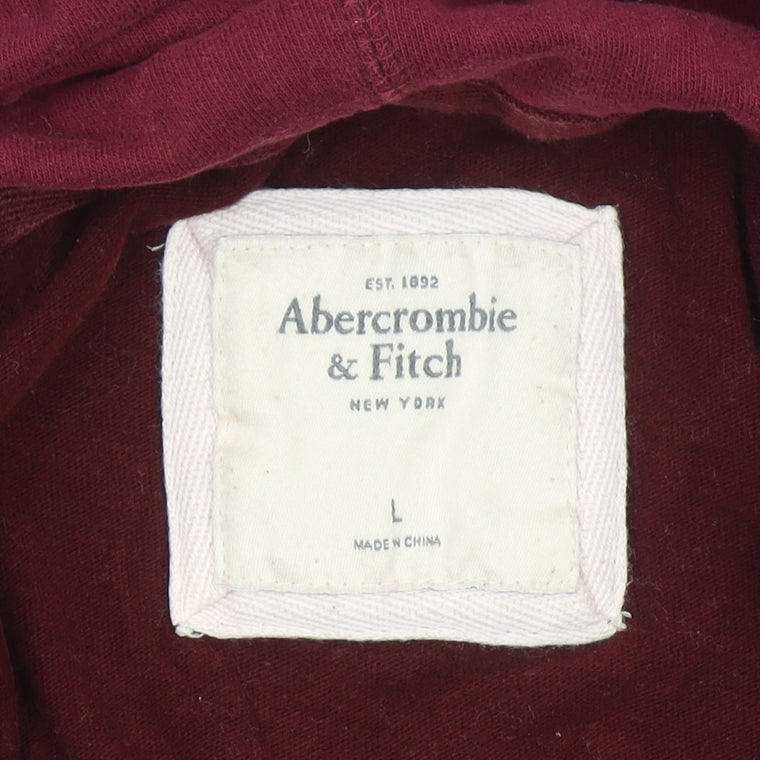 Abercrombie & Fitch Women's Burgundy L Pullover Hoodie Logo Print