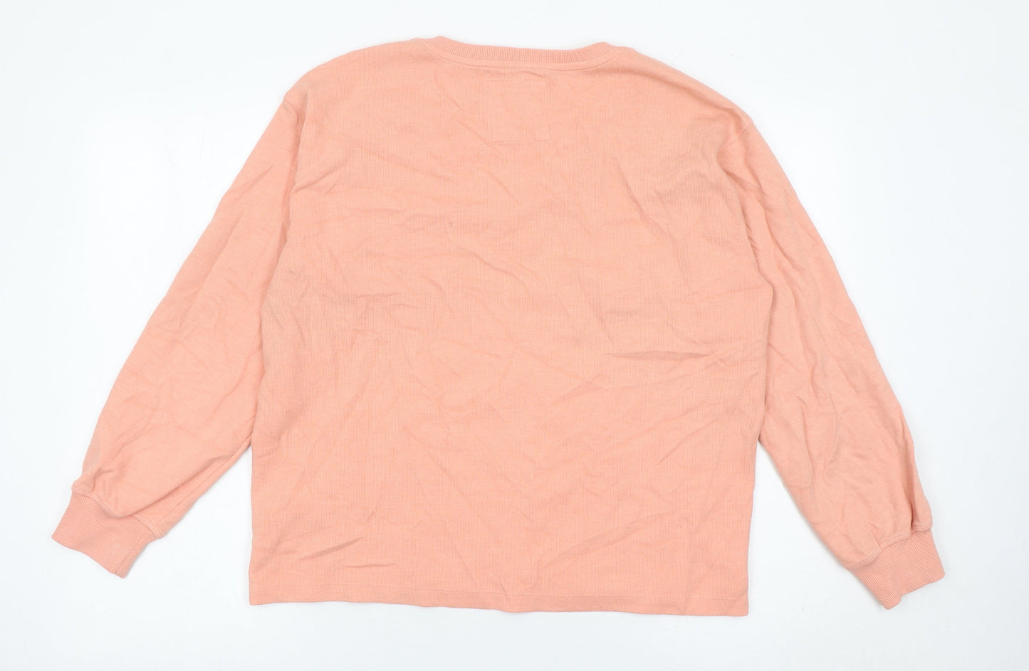 Fat Face Womens Pink V-Neck Cotton Blend Jumper Size 12