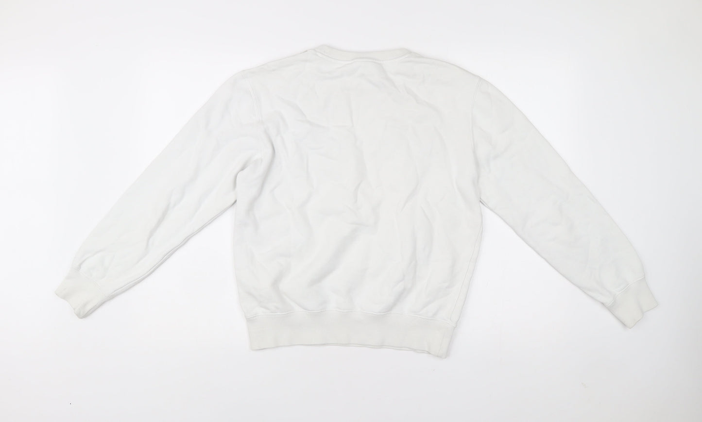 Champion Mens White Small Pullover Sweatshirt Logo Print