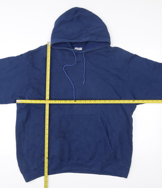 Nike Mens Blue Pullover Hoodie XL Fleece Cotton Blend