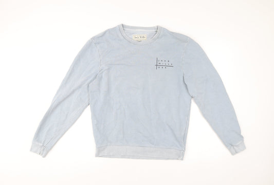 Jack Wills Men’s Blue Pullover Sweatshirt Size M Crew Neck Logo