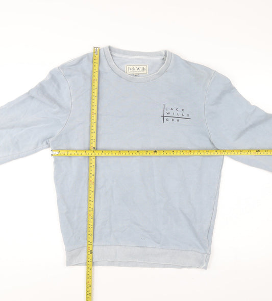 Jack Wills Men’s Blue Pullover Sweatshirt Size M Crew Neck Logo