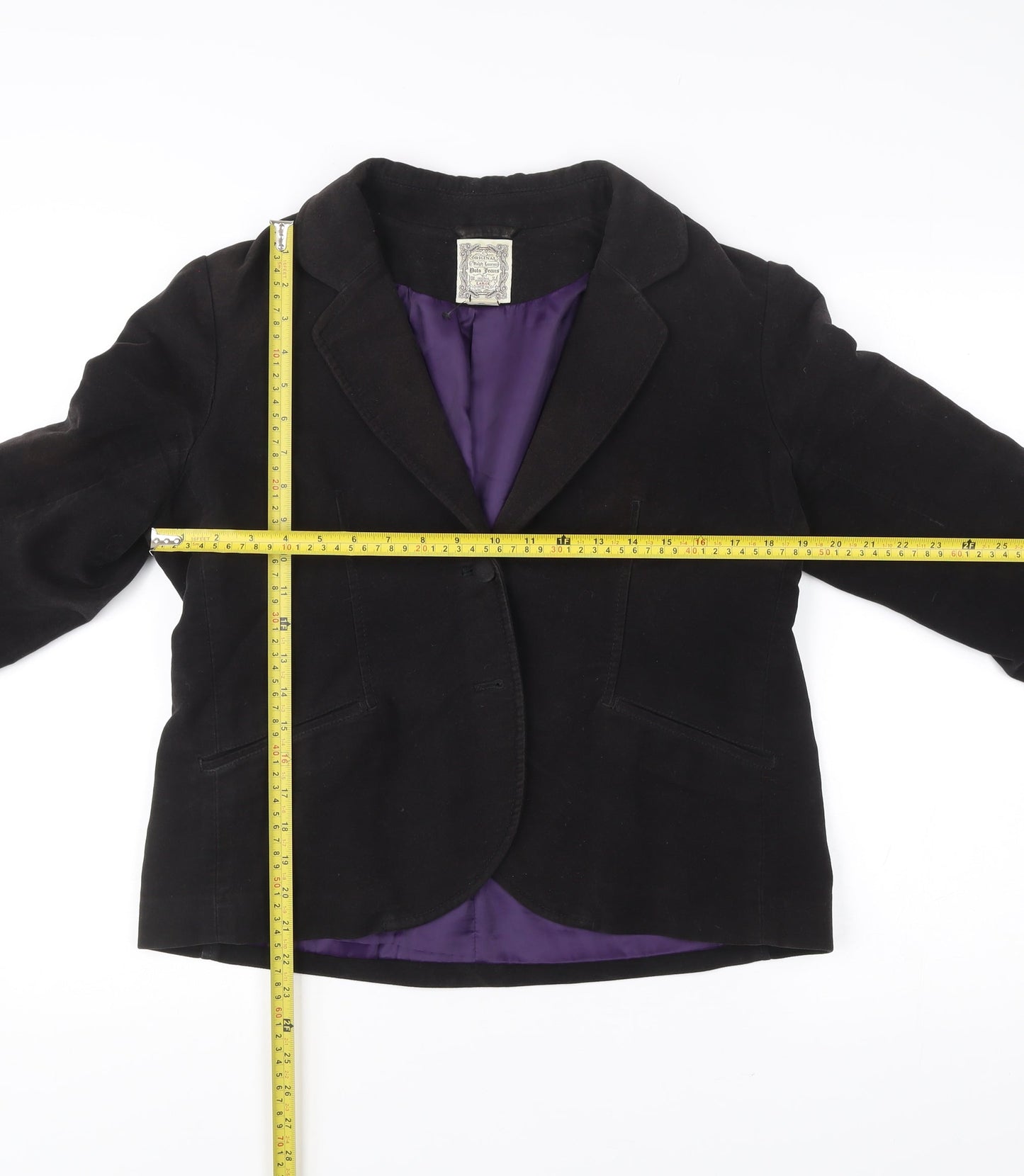 Ralph Lauren Polo Jeans Womens Black Corduroy Blazer Jacket L