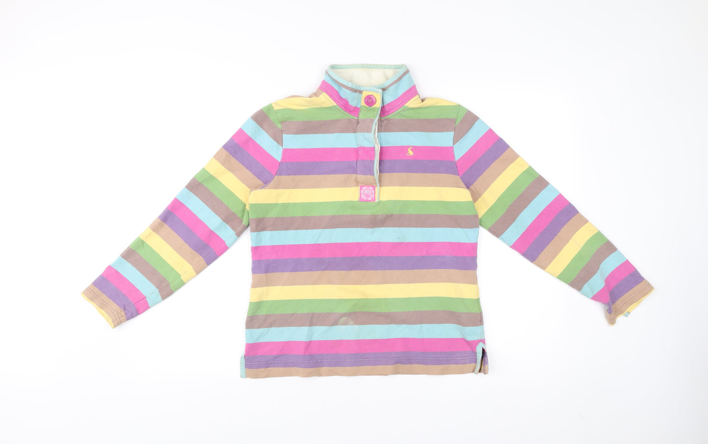 Joules Women’s Multicoloured Striped Henley Sweatshirt Size 10