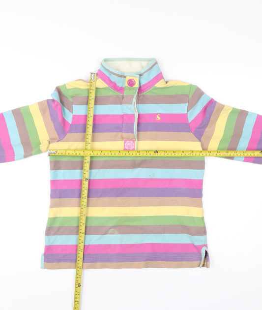 Joules Women’s Multicoloured Striped Henley Sweatshirt Size 10