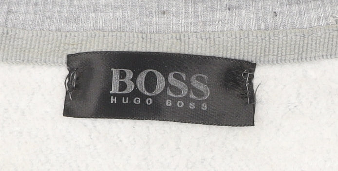 Hugo Boss Mens Grey XL Logo Sweatshirt Crew Neck Pullover